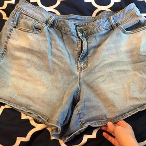 Light Denim mid thigh shorts